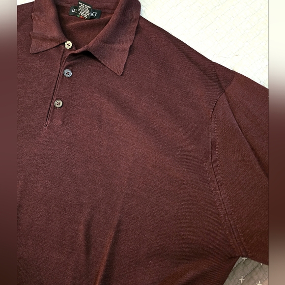 Men's Silk Anthology Plum Button Sweater - Picture 6 of 8
